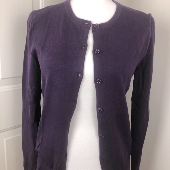 Tommy Hilfiger Sweaters - S/P Tommy Hilfiger Eggplant Purple Pima Cotton Cardigan